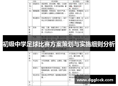 初级中学足球比赛方案策划与实施细则分析